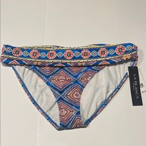 πLa Blanca NWT swim bathing suit bikini bottoms boho print blue orange multi $59